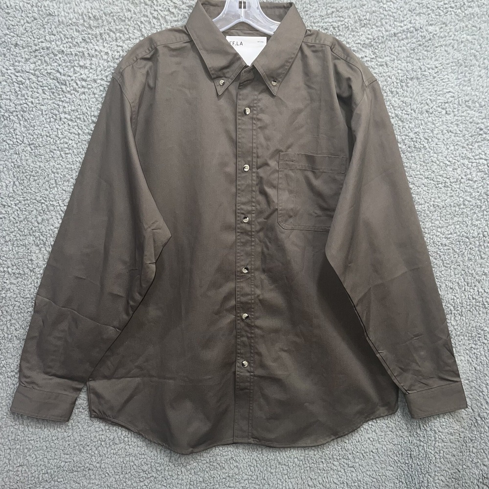 Five‎ Four Shirt Men's XL Army Green Long Sleeve Button Up Casual Work Pockets